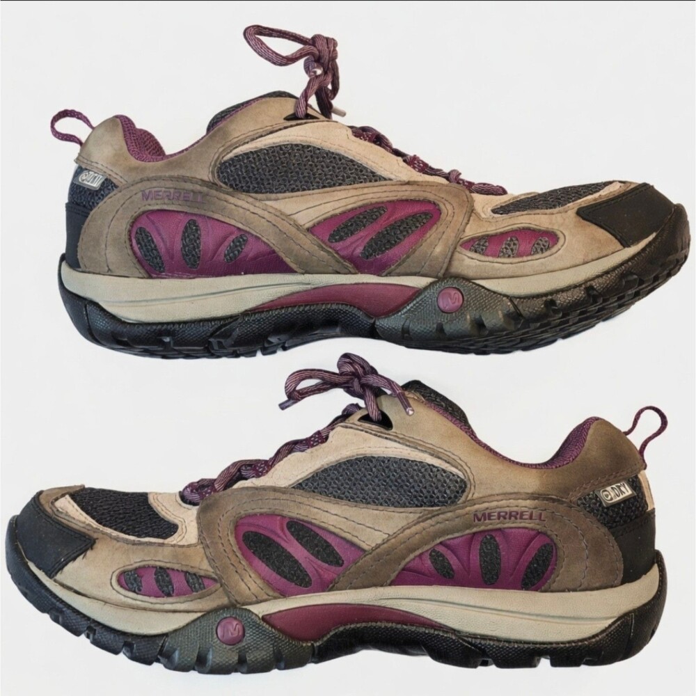 Merrell Castle Rock Purple Women's Size 8 Hiking Trail Shoes Select Dry Grip Air